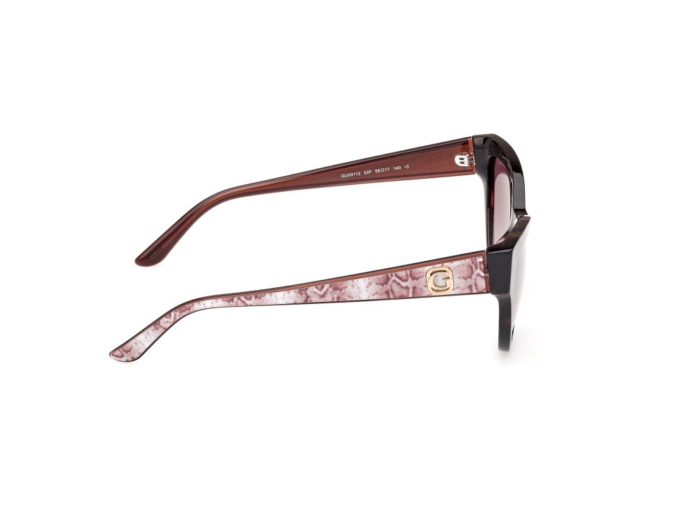 Occhiali da sole Guess GU00112 (52F) colore avana scura forma cat eye lenti marrone sfumato