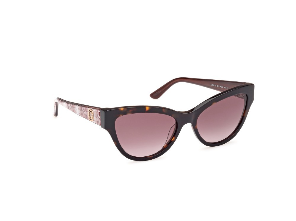 Occhiali da sole Guess GU00112 (52F) colore avana scura forma cat eye lenti marrone sfumato