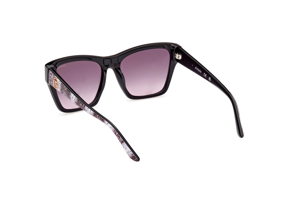 Occhiali da sole Guess GU00113 (01B) colore nero lucido forma quadrato lenti fumo grad.