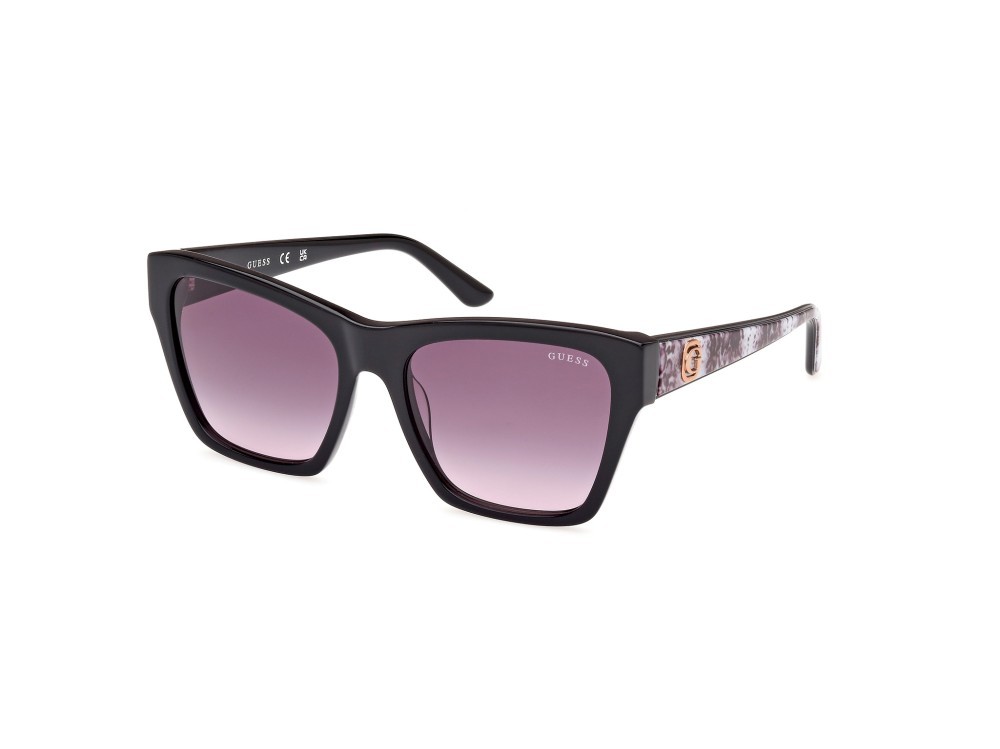Occhiali da sole Guess GU00113 (01B) colore nero lucido forma quadrato lenti fumo grad.