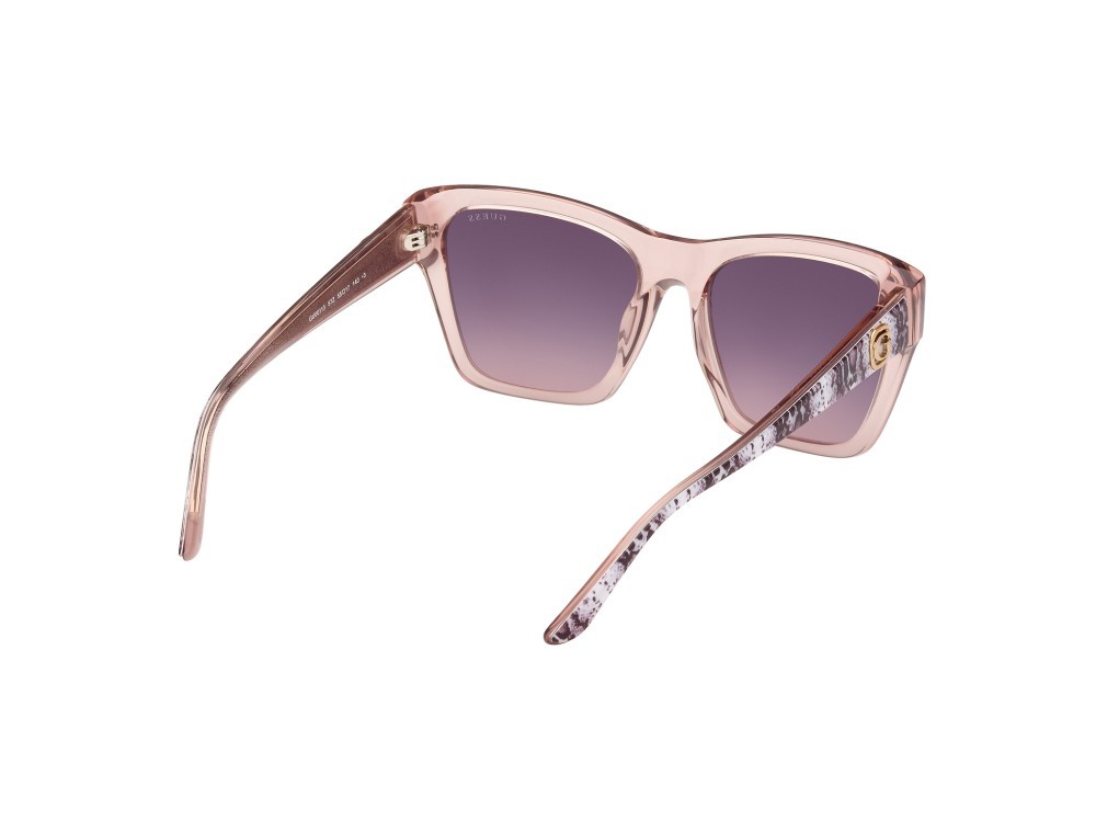 Occhiali da sole Guess GU00113 (57Z) colore beige lucido forma quadrato lenti marrone sfumato