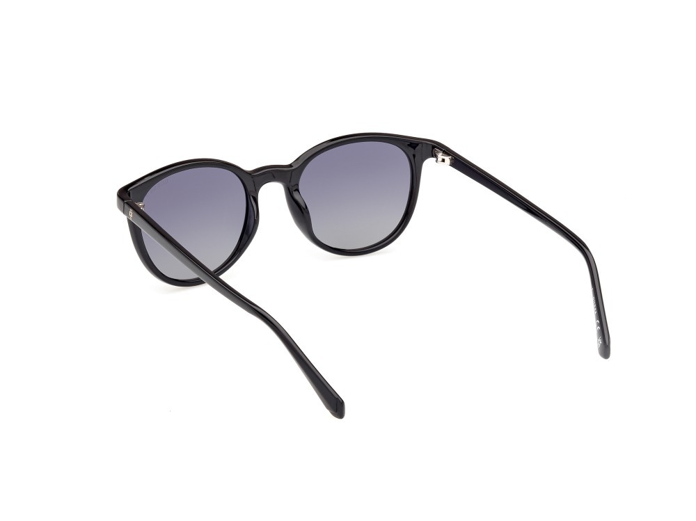 Occhiali da sole Guess GU00118 (01D) colore nero lucido forma rotondo lenti fumo polar.