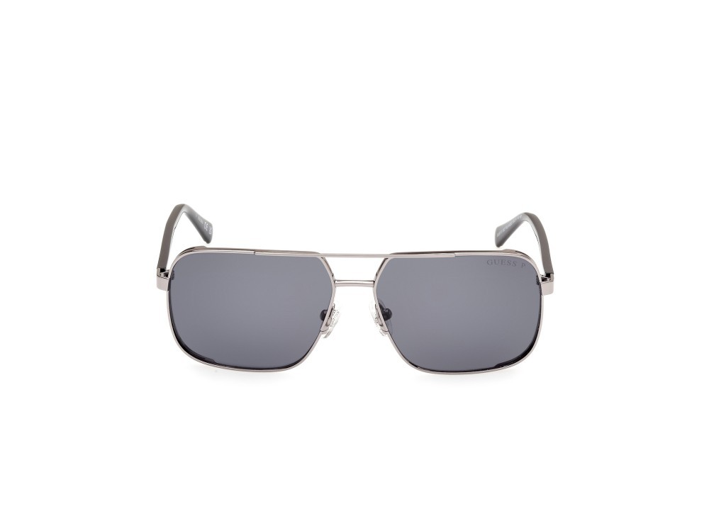 Occhiali da sole Guess GU00119 (08D) colore antracite lucido forma navigator lenti fumo polar.