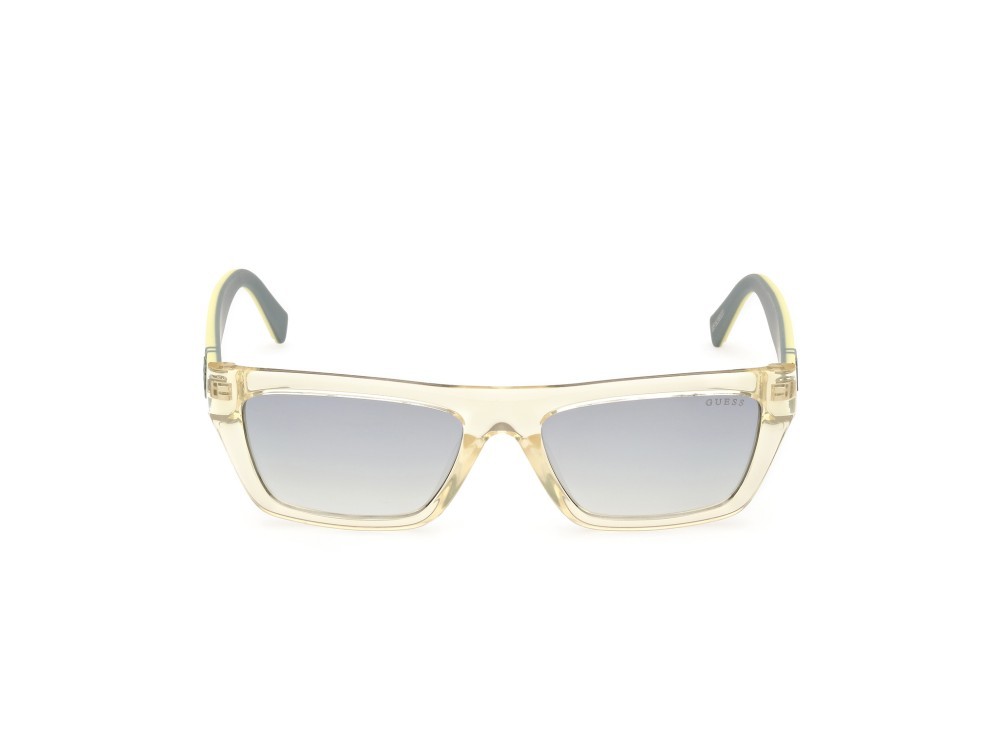 Sonnenbrillen Guess GU00120 (39C) farbe giallo chiaro lucido form rechteckig gläser fumo specchiato