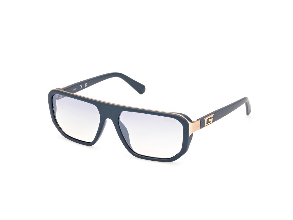 Occhiali da sole Guess GU00124 (20C) colore grigio opaco forma geometrico lenti fumo specchiato