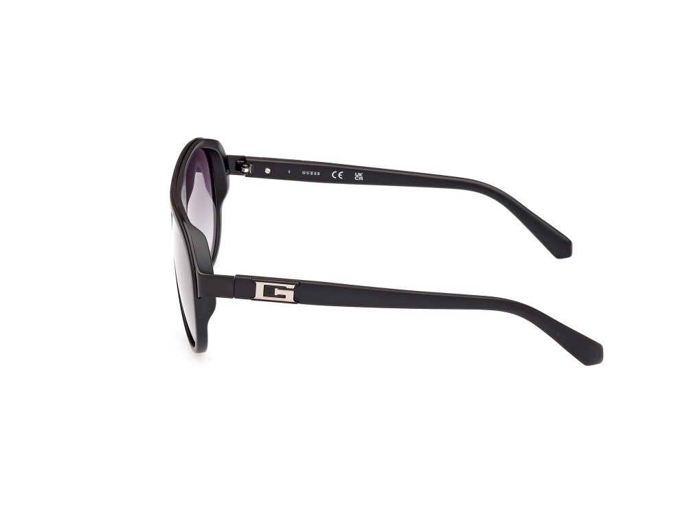 Occhiali da sole Guess GU00125 (02B) colore nero opaco forma aviator lenti fumo grad.