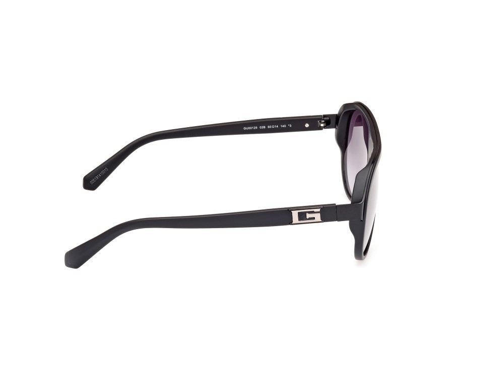 Occhiali da sole Guess GU00125 (02B) colore nero opaco forma aviator lenti fumo grad.