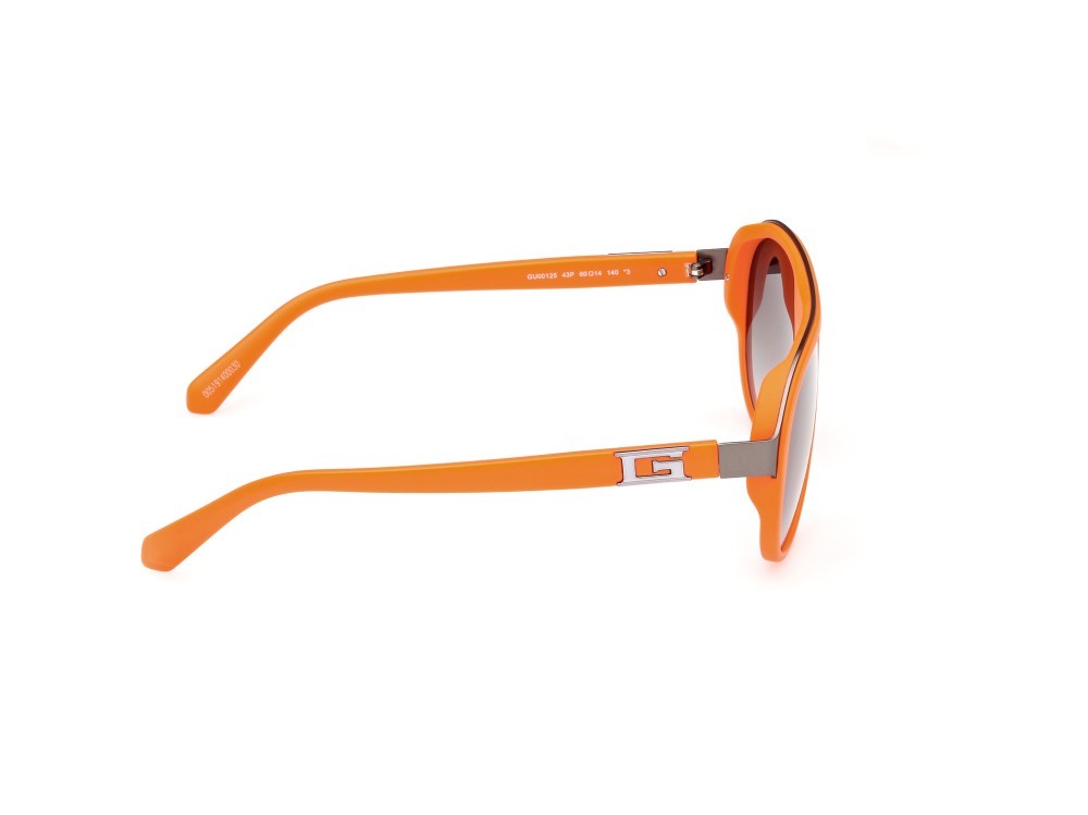 Sonnenbrillen Guess GU00125 (43P) farbe arancio chiaro lucido form aviator gläser verde sfumato