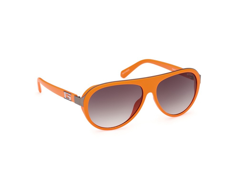 Sonnenbrillen Guess GU00125 (43P) farbe arancio chiaro lucido form aviator gläser verde sfumato