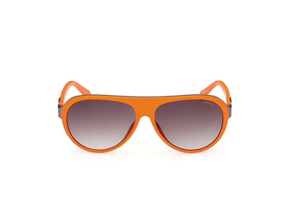 Sonnenbrillen Guess GU00125 (43P) farbe arancio chiaro lucido form aviator gläser verde sfumato