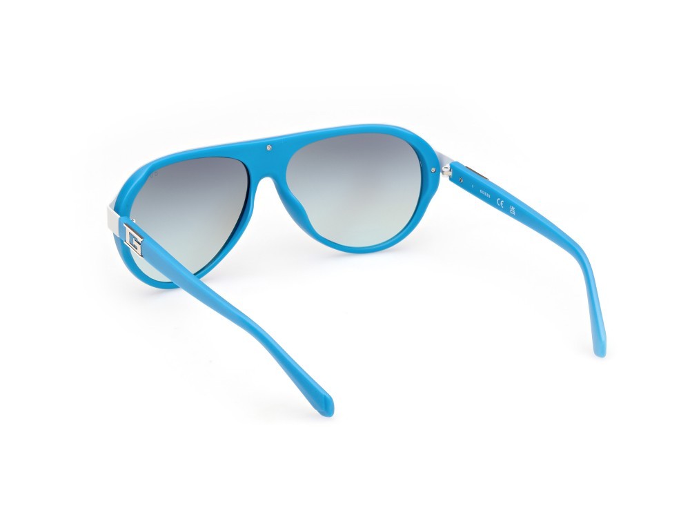 Sonnenbrillen Guess GU00125 (91X) farbe blu opaco form aviator gläser blu specchiato