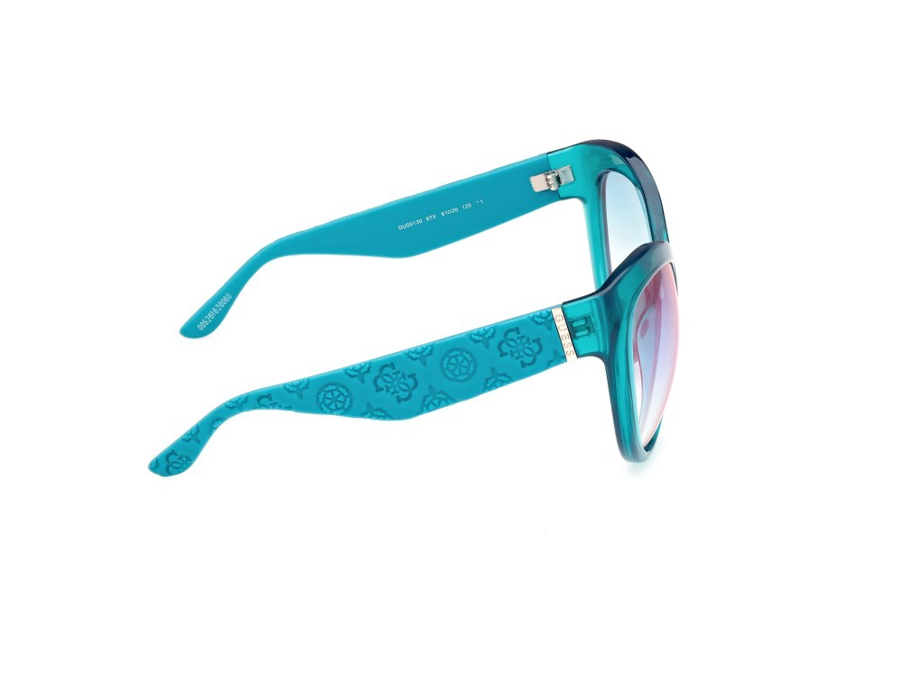 Sonnenbrillen Guess GU00130 (87X) farbe turchese lucido form schmetterling gläser blu specchiato