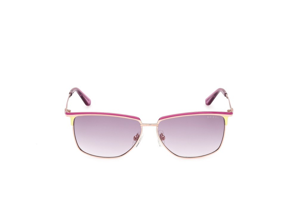 Sonnenbrillen Guess GU00133 (83Z) farbe oro rosè lucido form rechteckig gläser viola sfumato o specchiato
