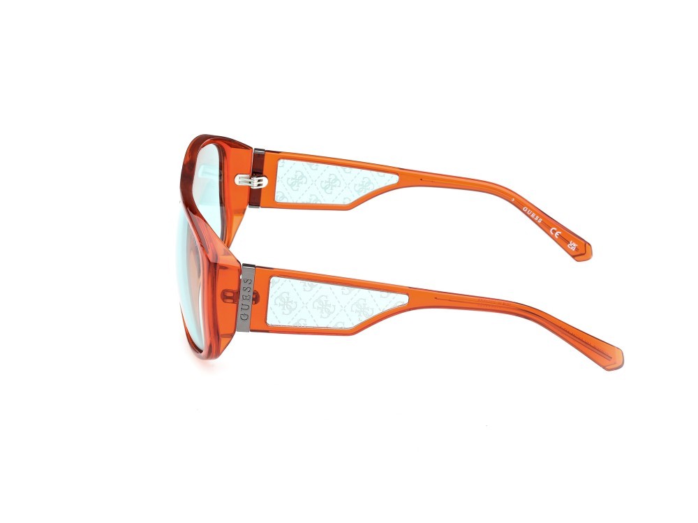 Sonnenbrillen Guess GU00135 (44V) farbe arancio scuro lucido form maske gläser blu