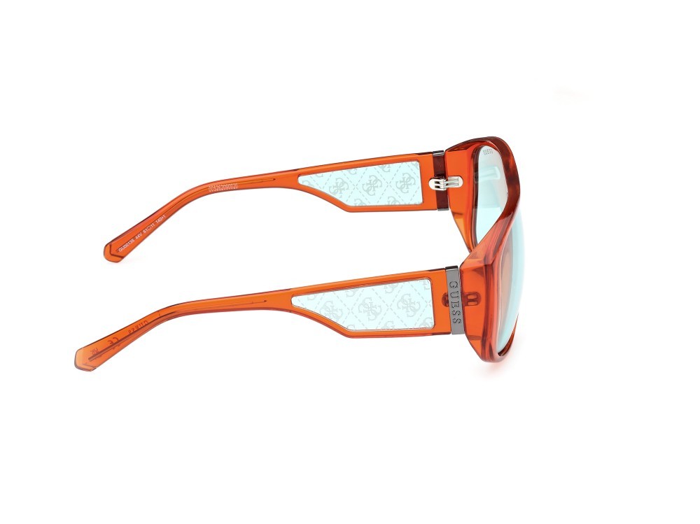 Sonnenbrillen Guess GU00135 (44V) farbe arancio scuro lucido form maske gläser blu