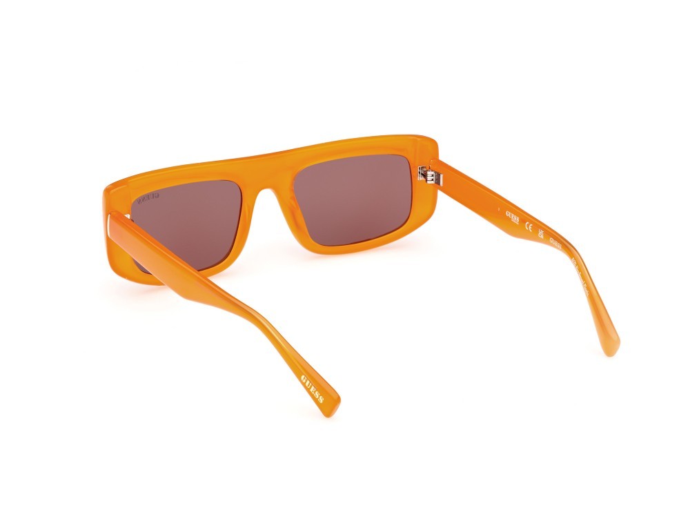 Occhiali da sole Guess GU00138 (44E) colore arancio monocolore forma rettangolare lenti marrone
