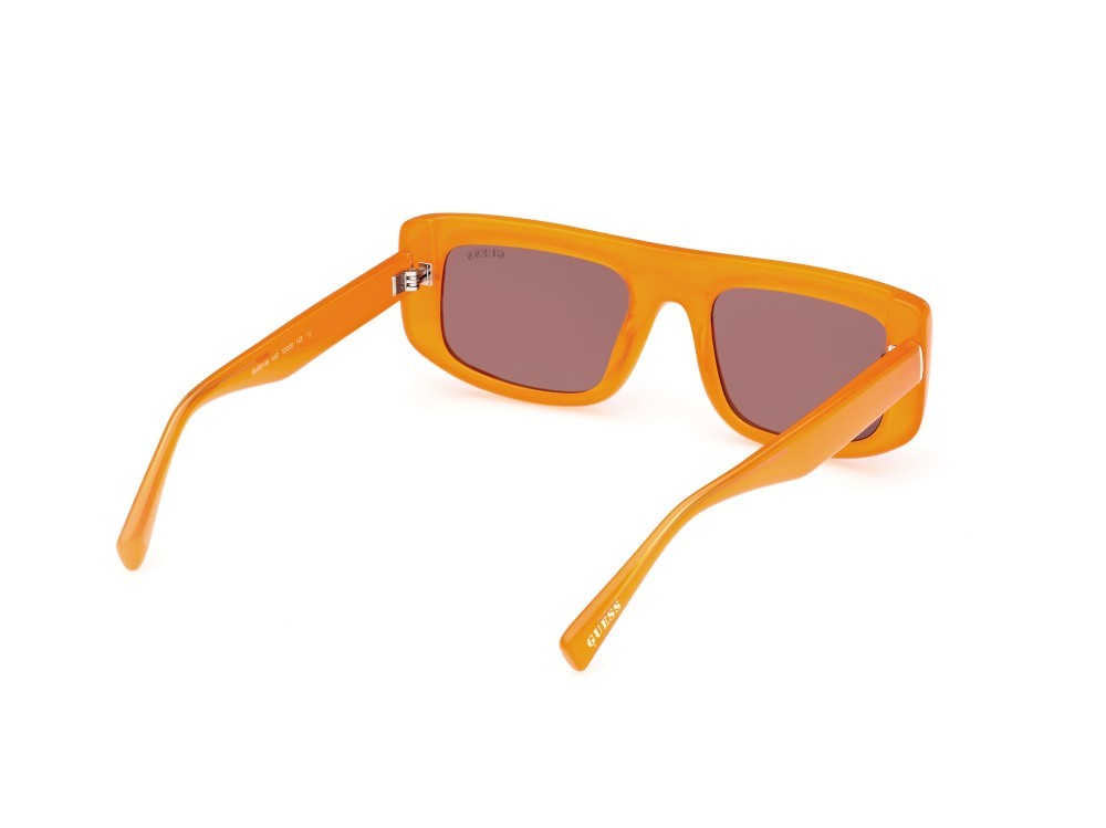 Occhiali da sole Guess GU00138 (44E) colore arancio monocolore forma rettangolare lenti marrone