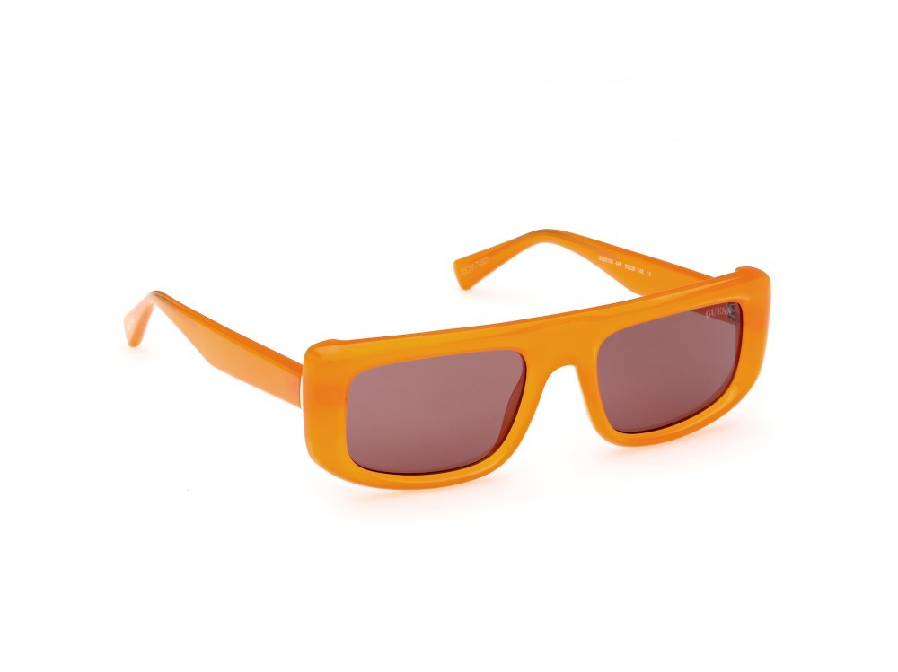 Occhiali da sole Guess GU00138 (44E) colore arancio monocolore forma rettangolare lenti marrone