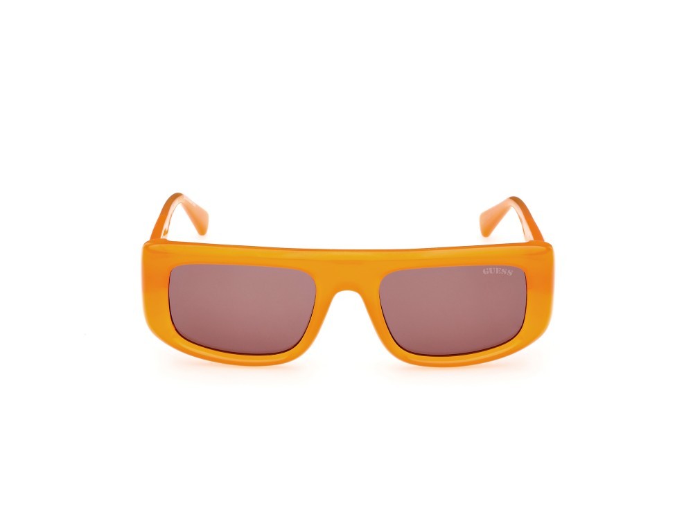 Occhiali da sole Guess GU00138 (44E) colore arancio monocolore forma rettangolare lenti marrone