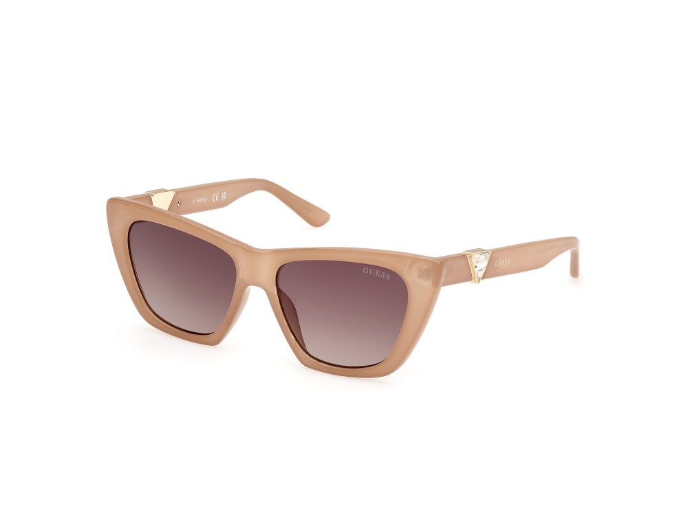 Sonnenbrillen Guess GU00139 (59F) farbe beige lucido form schmetterling gläser marrone sfumato