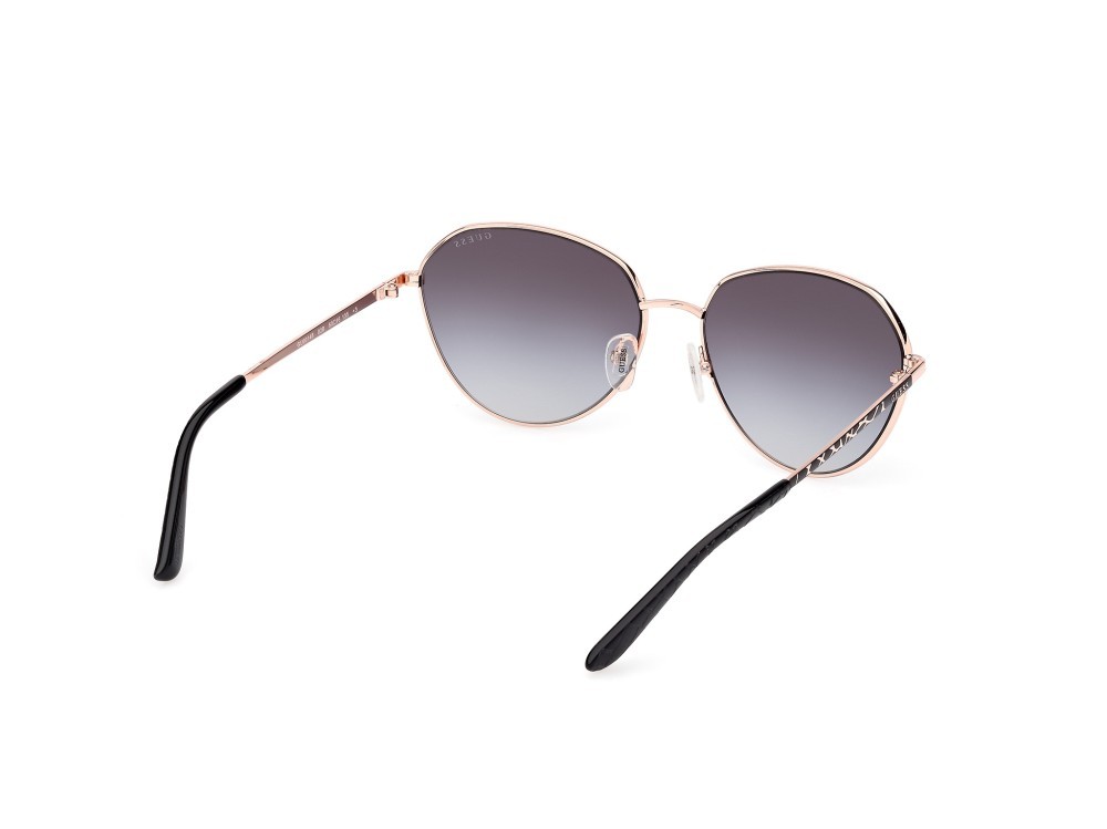 Occhiali da sole Guess GU00148 (02B) colore nero opaco - animalier forma rotondo lenti fumo grad.