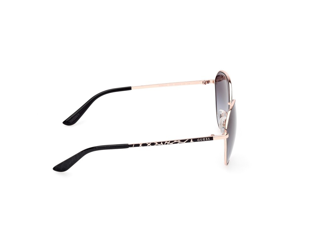 Occhiali da sole Guess GU00148 (02B) colore nero opaco - animalier forma rotondo lenti fumo grad.
