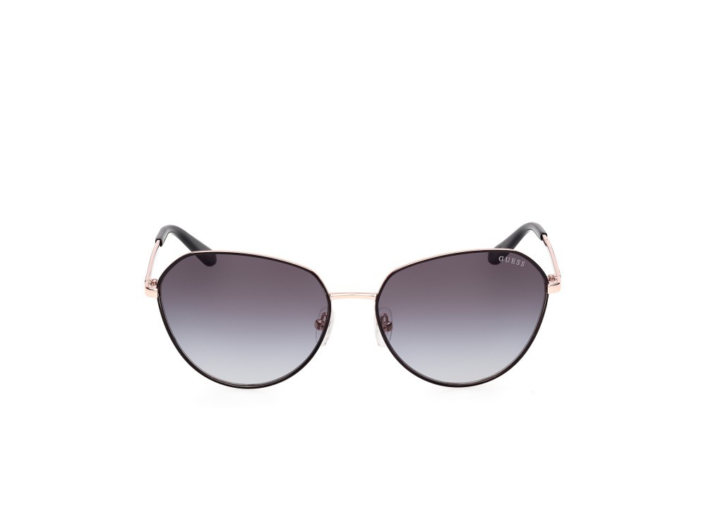 Occhiali da sole Guess GU00148 (02B) colore nero opaco - animalier forma rotondo lenti fumo grad.