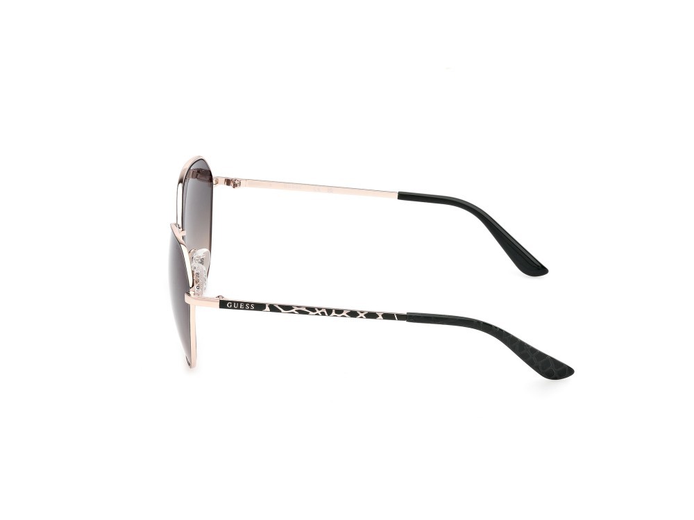 Occhiali da sole Guess GU00148 (97P) colore verde scuro opaco - animalier forma rotondo lenti verde sfumato