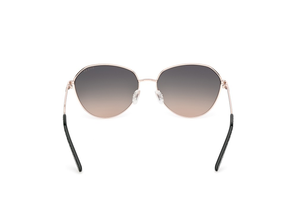 Occhiali da sole Guess GU00148 (97P) colore verde scuro opaco - animalier forma rotondo lenti verde sfumato