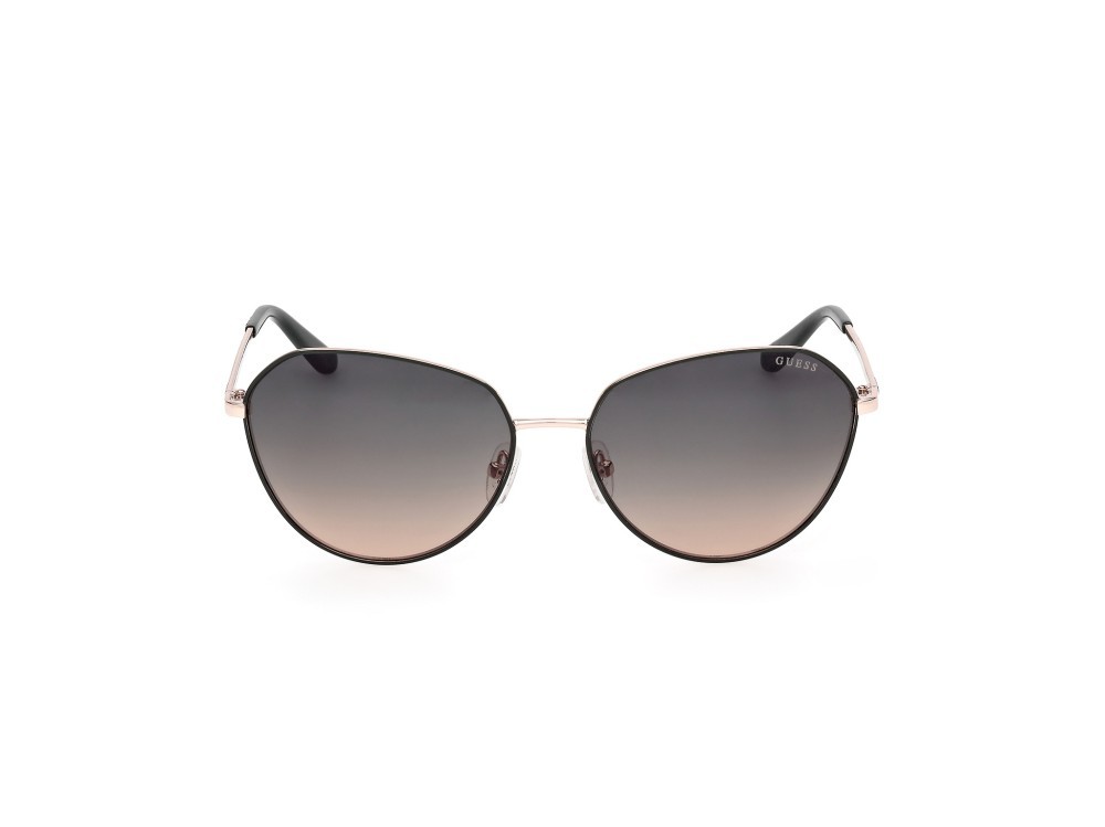 Occhiali da sole Guess GU00148 (97P) colore verde scuro opaco - animalier forma rotondo lenti verde sfumato