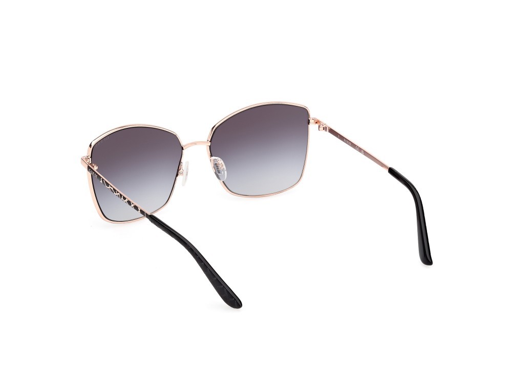 Occhiali da sole Guess GU00149 (02B) colore nero opaco - animalier forma quadrato lenti fumo grad.