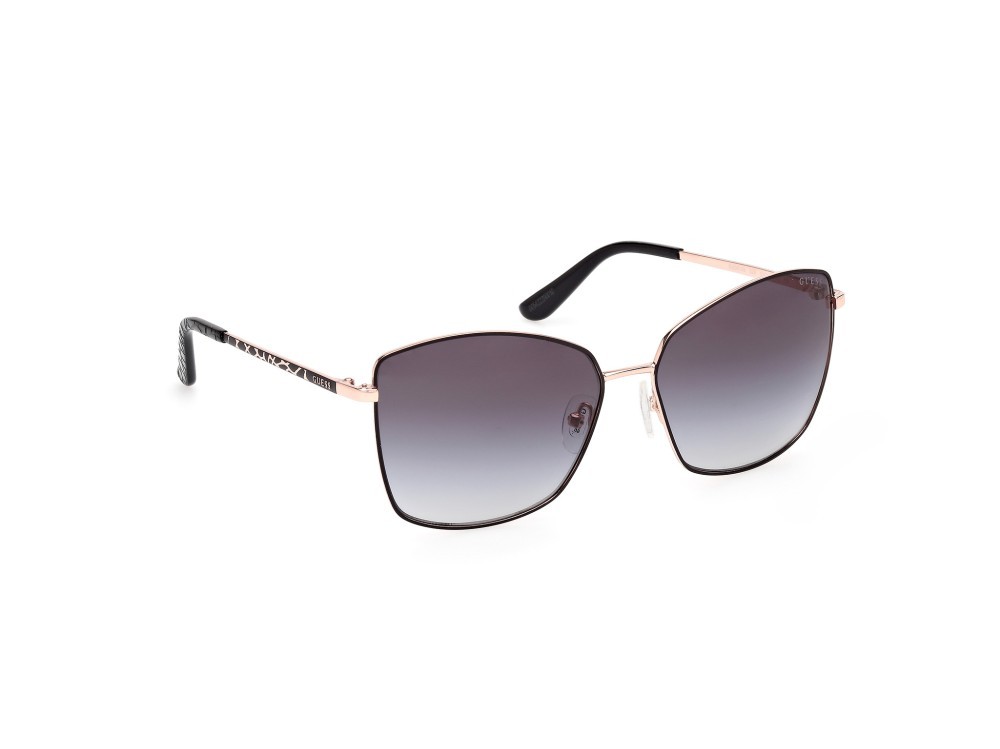 Occhiali da sole Guess GU00149 (02B) colore nero opaco - animalier forma quadrato lenti fumo grad.