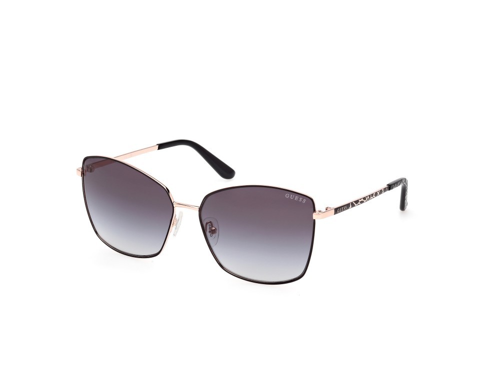 Occhiali da sole Guess GU00149 (02B) colore nero opaco - animalier forma quadrato lenti fumo grad.