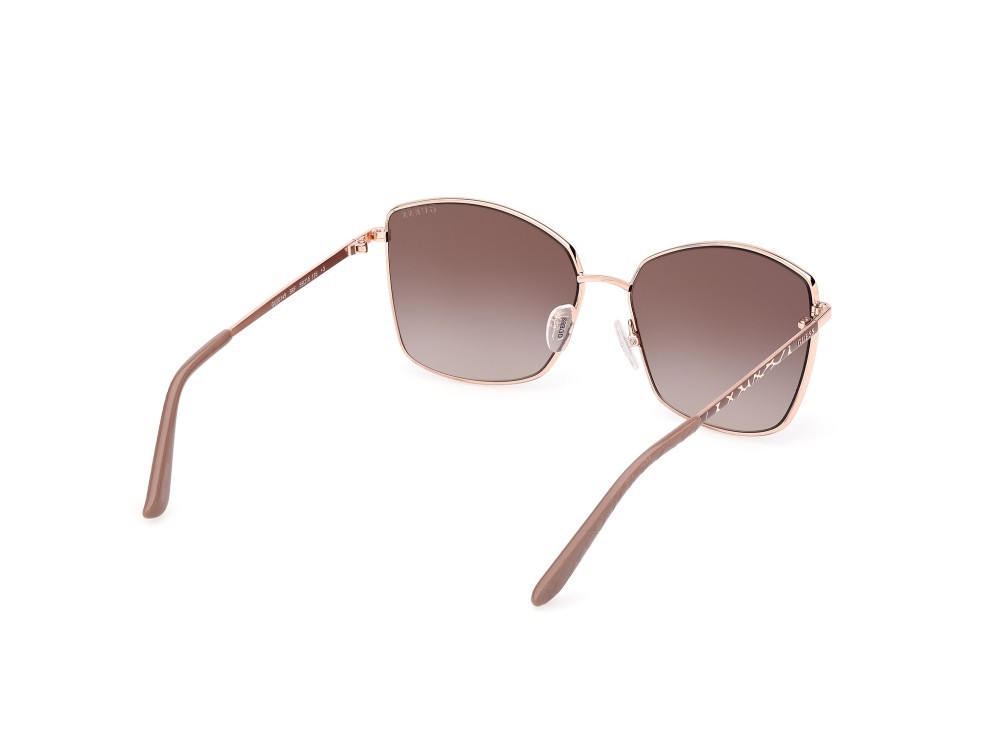 Occhiali da sole Guess GU00149 (58F) colore beige opaco - animalier forma quadrato lenti marrone sfumato