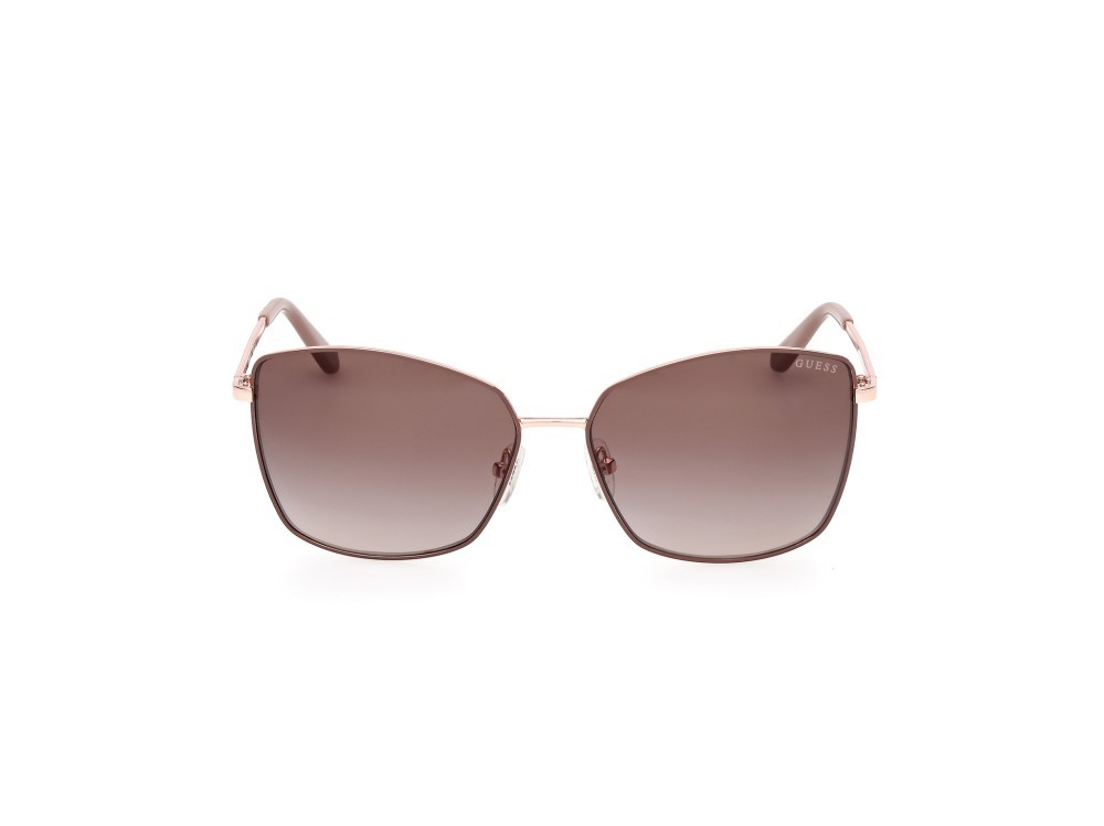 Occhiali da sole Guess GU00149 (58F) colore beige opaco - animalier forma quadrato lenti marrone sfumato