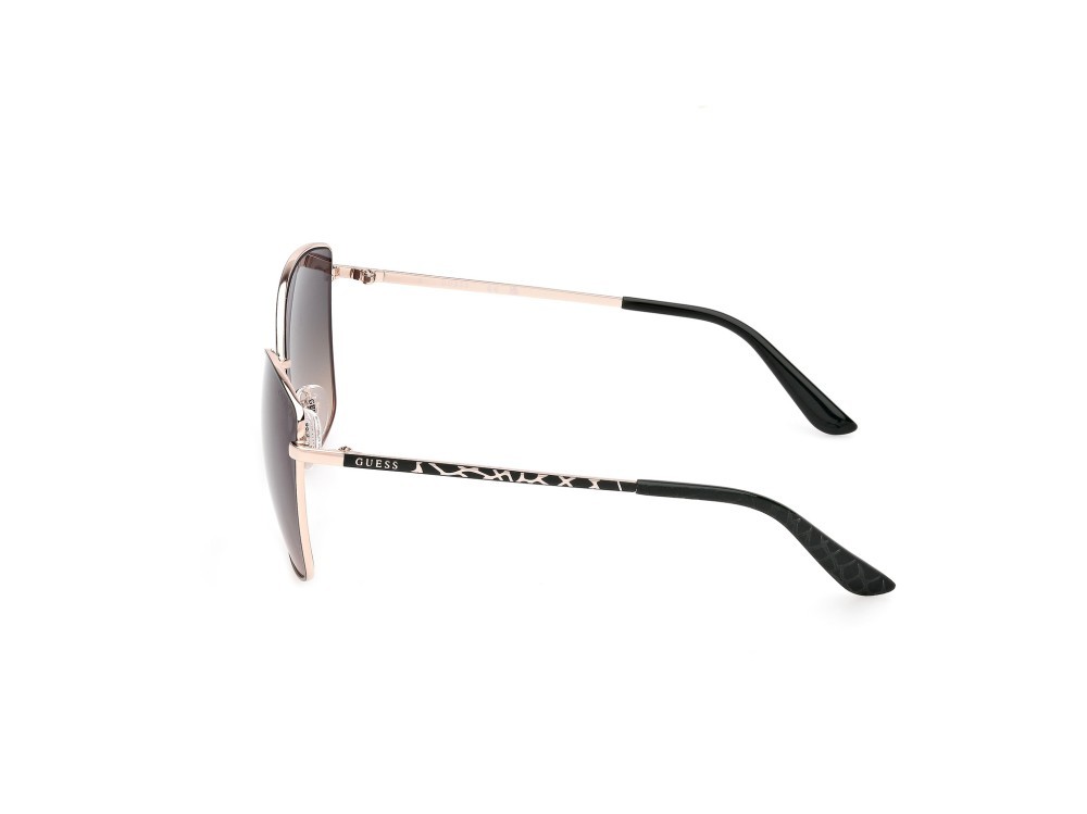 Occhiali da sole Guess GU00149 (97P) colore verde scuro opaco - animalier forma quadrato lenti verde sfumato