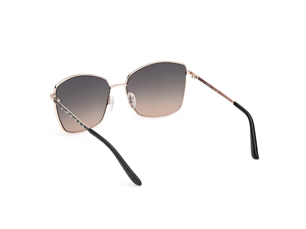 Occhiali da sole Guess GU00149 (97P) colore verde scuro opaco - animalier forma quadrato lenti verde sfumato