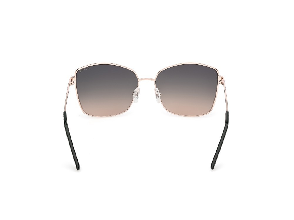 Occhiali da sole Guess GU00149 (97P) colore verde scuro opaco - animalier forma quadrato lenti verde sfumato
