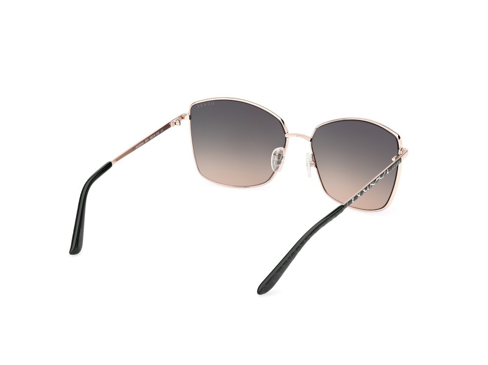 Occhiali da sole Guess GU00149 (97P) colore verde scuro opaco - animalier forma quadrato lenti verde sfumato
