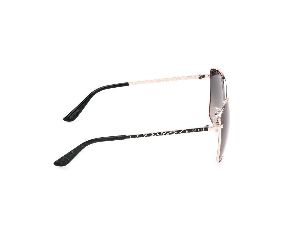 Occhiali da sole Guess GU00149 (97P) colore verde scuro opaco - animalier forma quadrato lenti verde sfumato