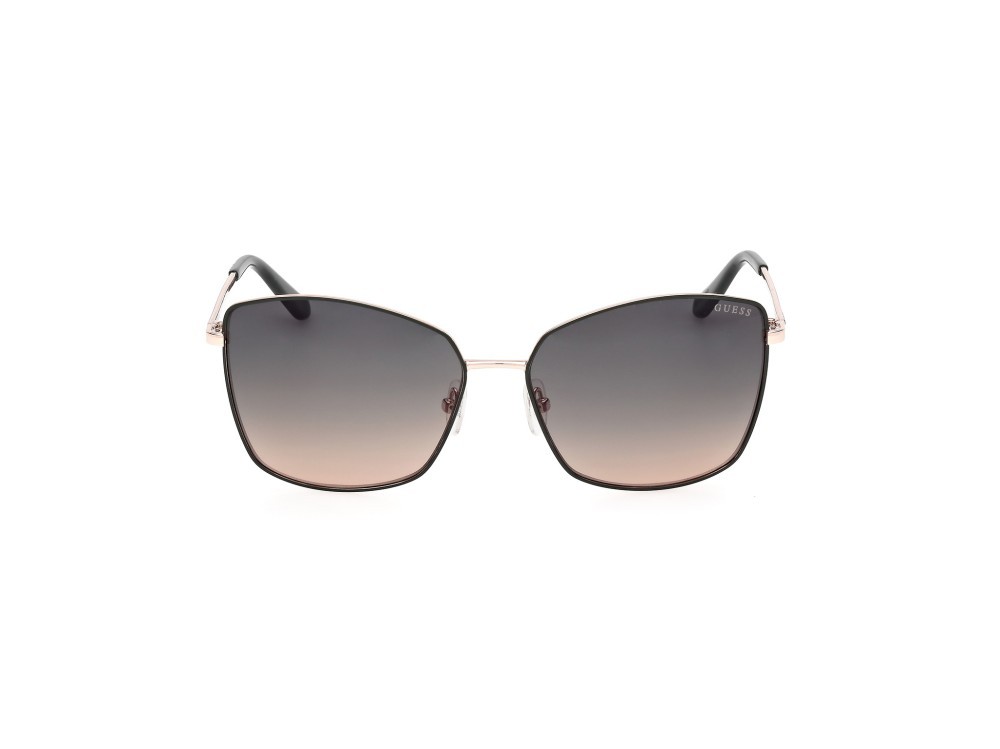 Occhiali da sole Guess GU00149 (97P) colore verde scuro opaco - animalier forma quadrato lenti verde sfumato