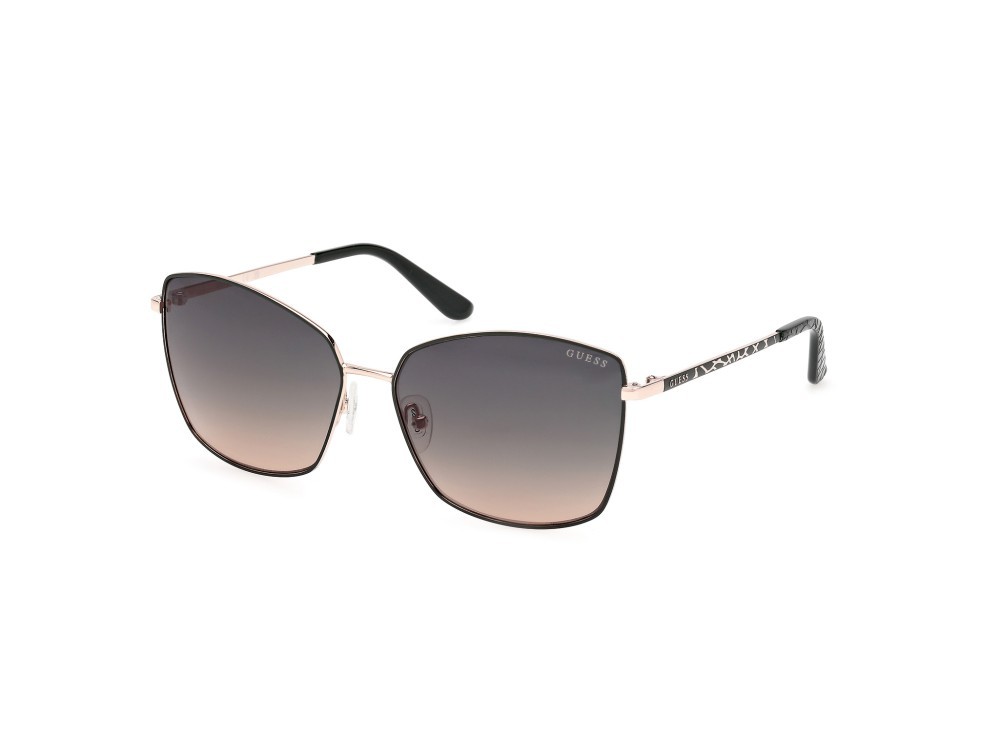 Occhiali da sole Guess GU00149 (97P) colore verde scuro opaco - animalier forma quadrato lenti verde sfumato