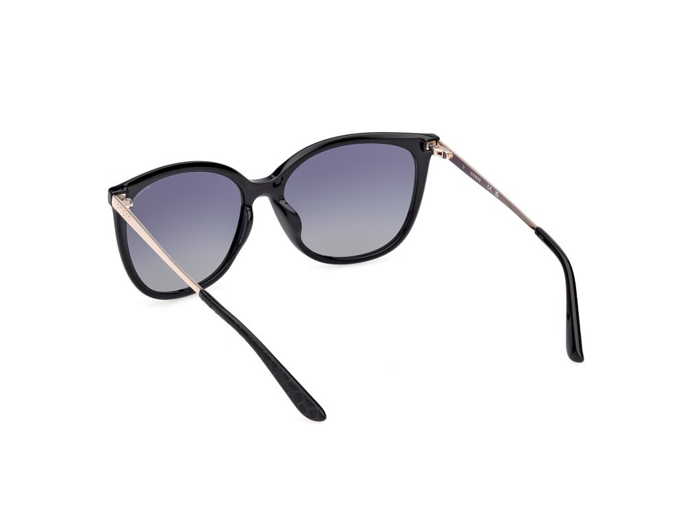 Occhiali da sole Guess GU00150-H (01D) colore nero lucido - oro pallido lucido forma quadrato lenti marrone sfumato