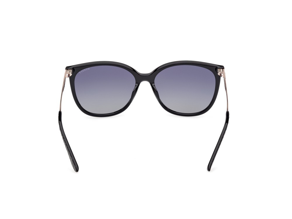 Occhiali da sole Guess GU00150-H (01D) colore nero lucido - oro pallido lucido forma quadrato lenti marrone sfumato
