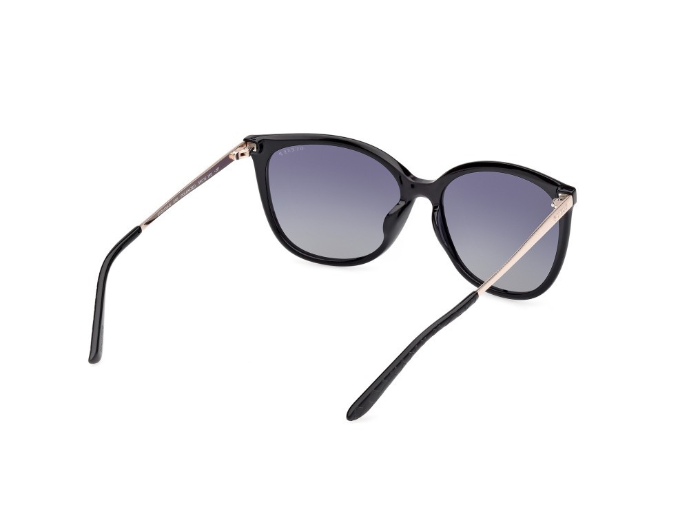 Occhiali da sole Guess GU00150-H (01D) colore nero lucido - oro pallido lucido forma quadrato lenti marrone sfumato