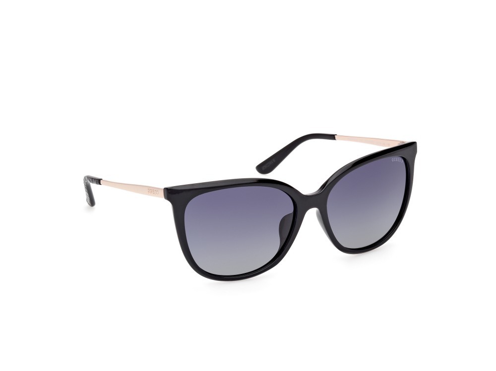 Occhiali da sole Guess GU00150-H (01D) colore nero lucido - oro pallido lucido forma quadrato lenti marrone sfumato