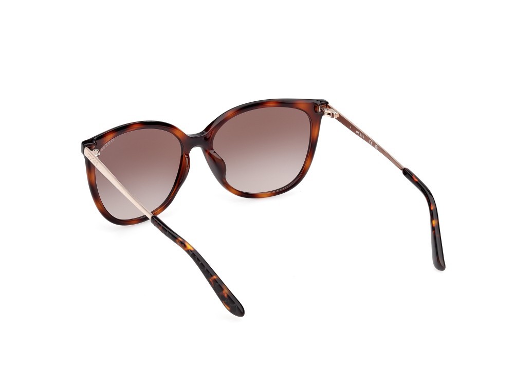 Occhiali da sole Guess GU00150-H (52F) colore avana scura - oro pallido lucido forma quadrato lenti marrone sfumato