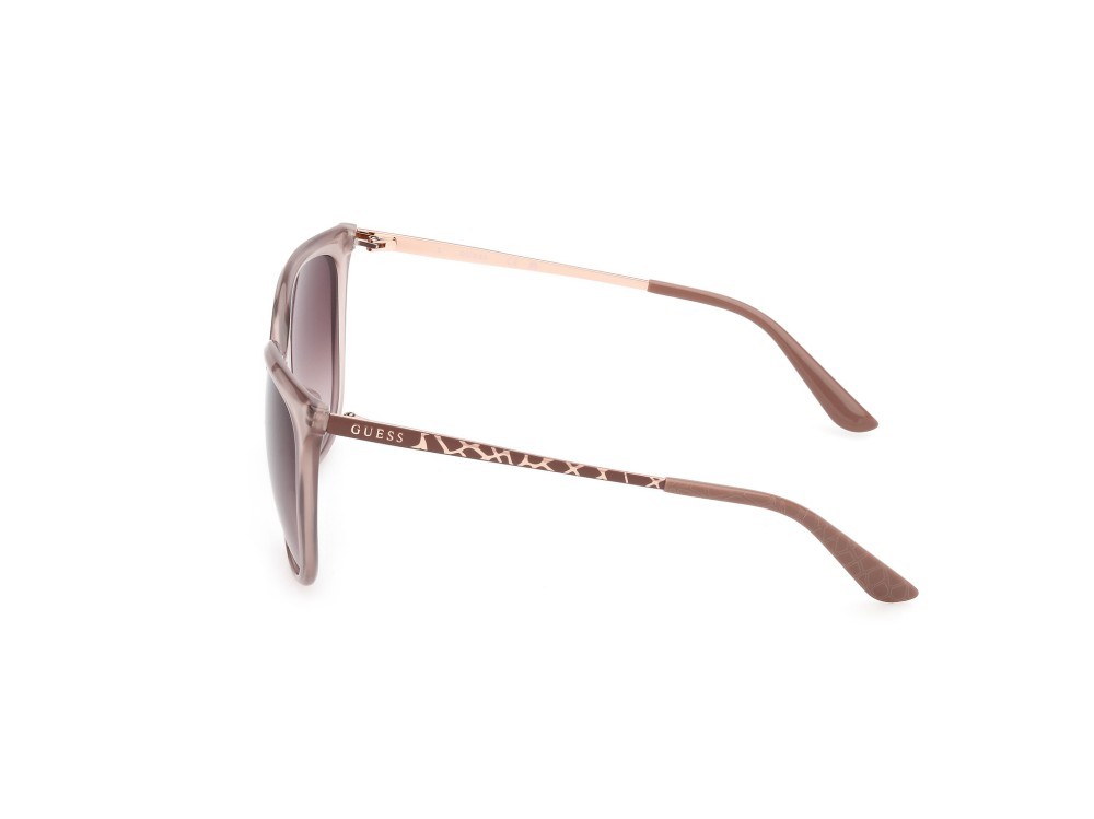 Occhiali da sole Guess GU00150-H (57F) colore beige lucido - animalier forma quadrato lenti marrone sfumato