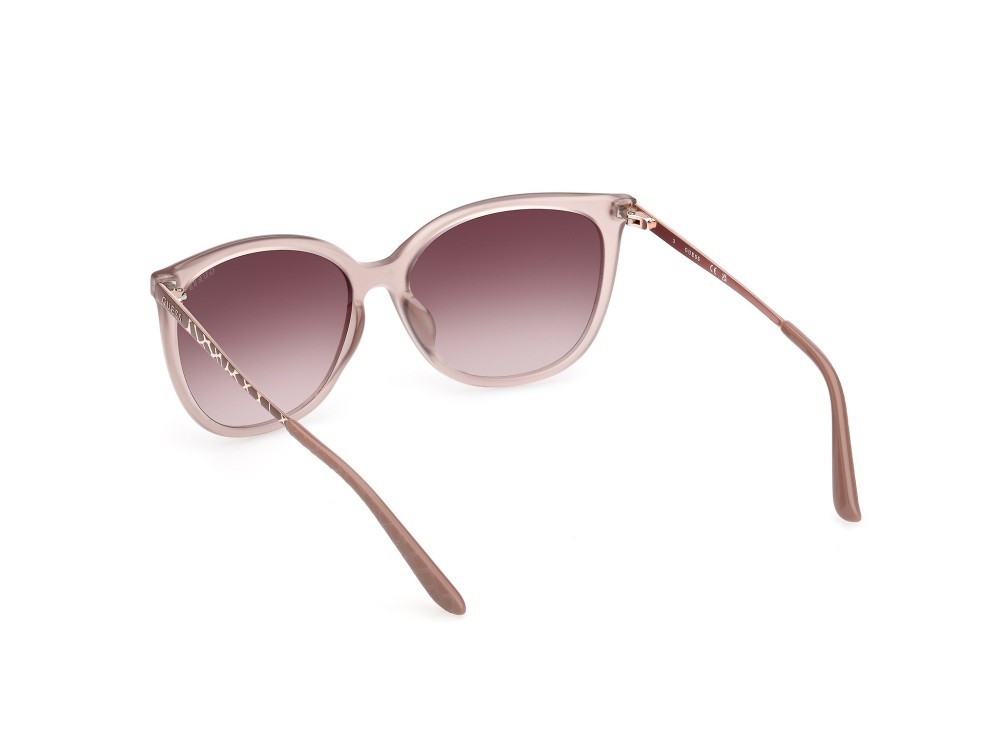 Occhiali da sole Guess GU00150-H (57F) colore beige lucido - animalier forma quadrato lenti marrone sfumato