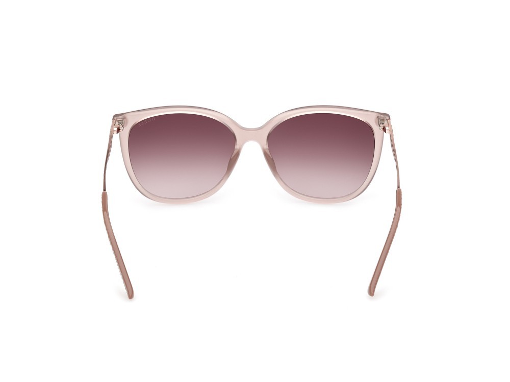 Occhiali da sole Guess GU00150-H (57F) colore beige lucido - animalier forma quadrato lenti marrone sfumato